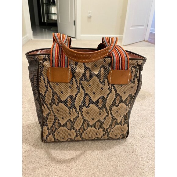 Consuela Snake Lizard Animal Print Tote Bag Handbag Purse EUC - Picture 1 of 13